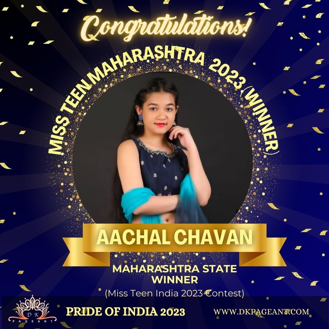 “Achal Chavan: A Shining Beacon of Youthful Brilliance – Miss Teen Maharashtra 2023 Winner”