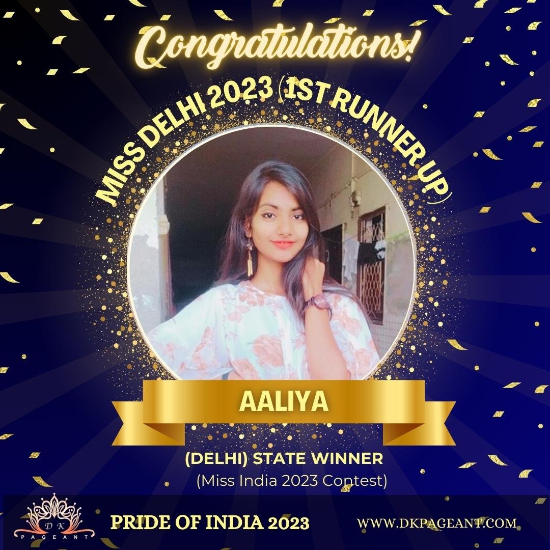 “Aaliya: Grace Personified – Miss Delhi 2023 1st Runner-Up”