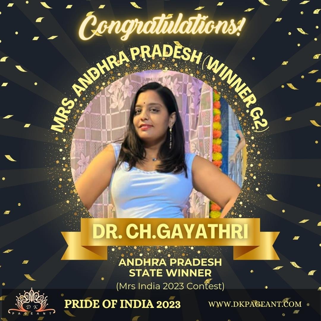 “Dr. Ch. Gayathri: A Trailblazer’s Journey to Mrs. Andhra Pradesh 2023 Winner G2”