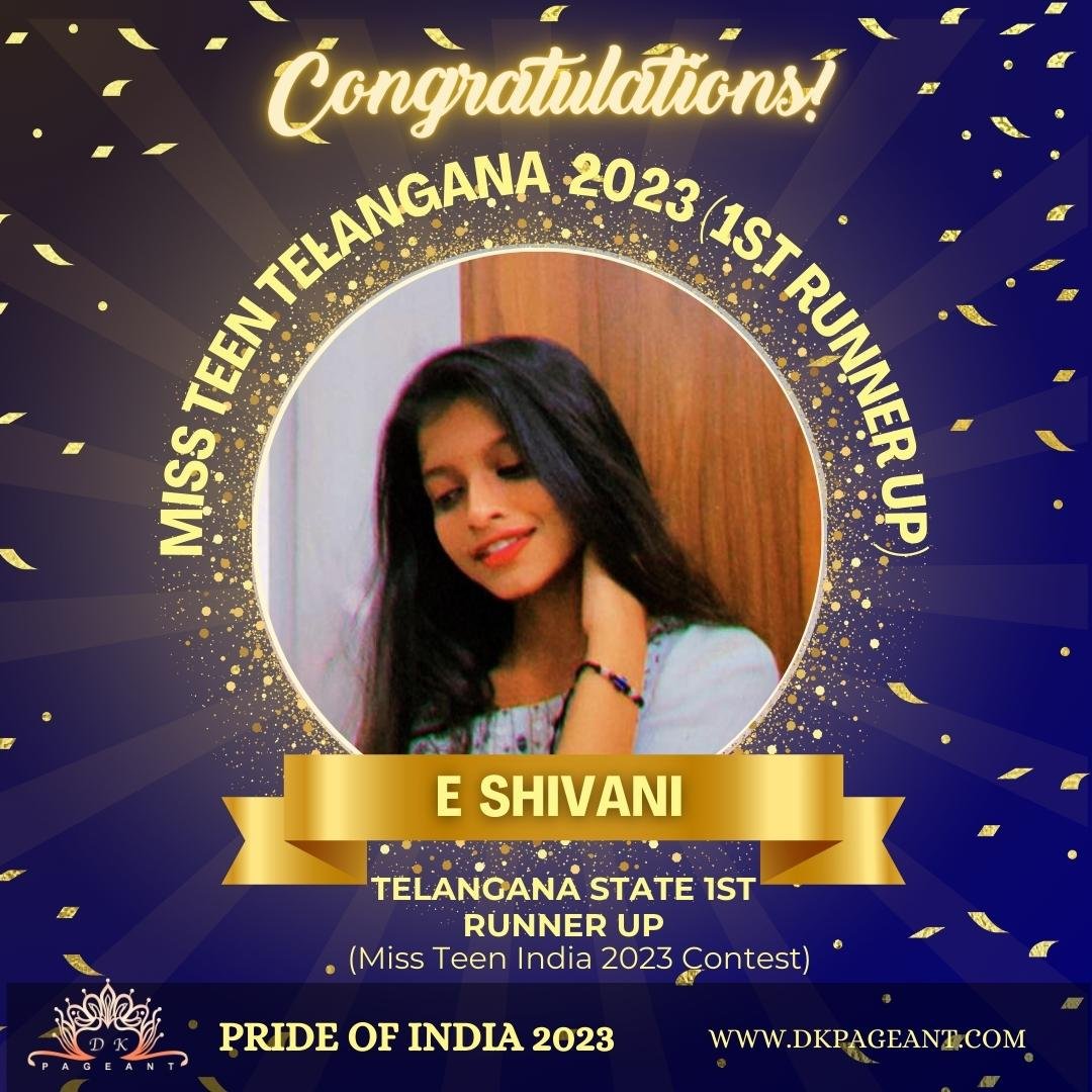 “E Shivani: A Shining Star – Miss Teen Telangana 2023 1st Runner-Up”