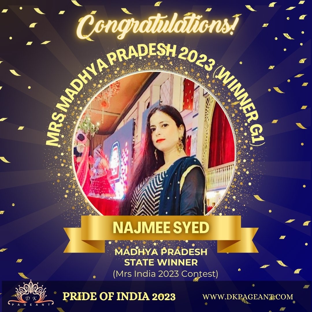 “Najmee Syed: A Symphony of Grace and Resilience – Mrs. Madhya Pradesh 2023 Winner G1”