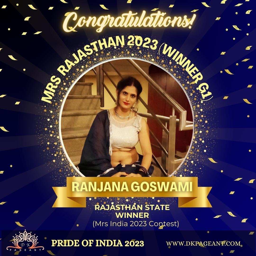 “Ranjana Go Swami: Radiance and Royalty – Mrs. Rajasthan 2023 Winner G1”