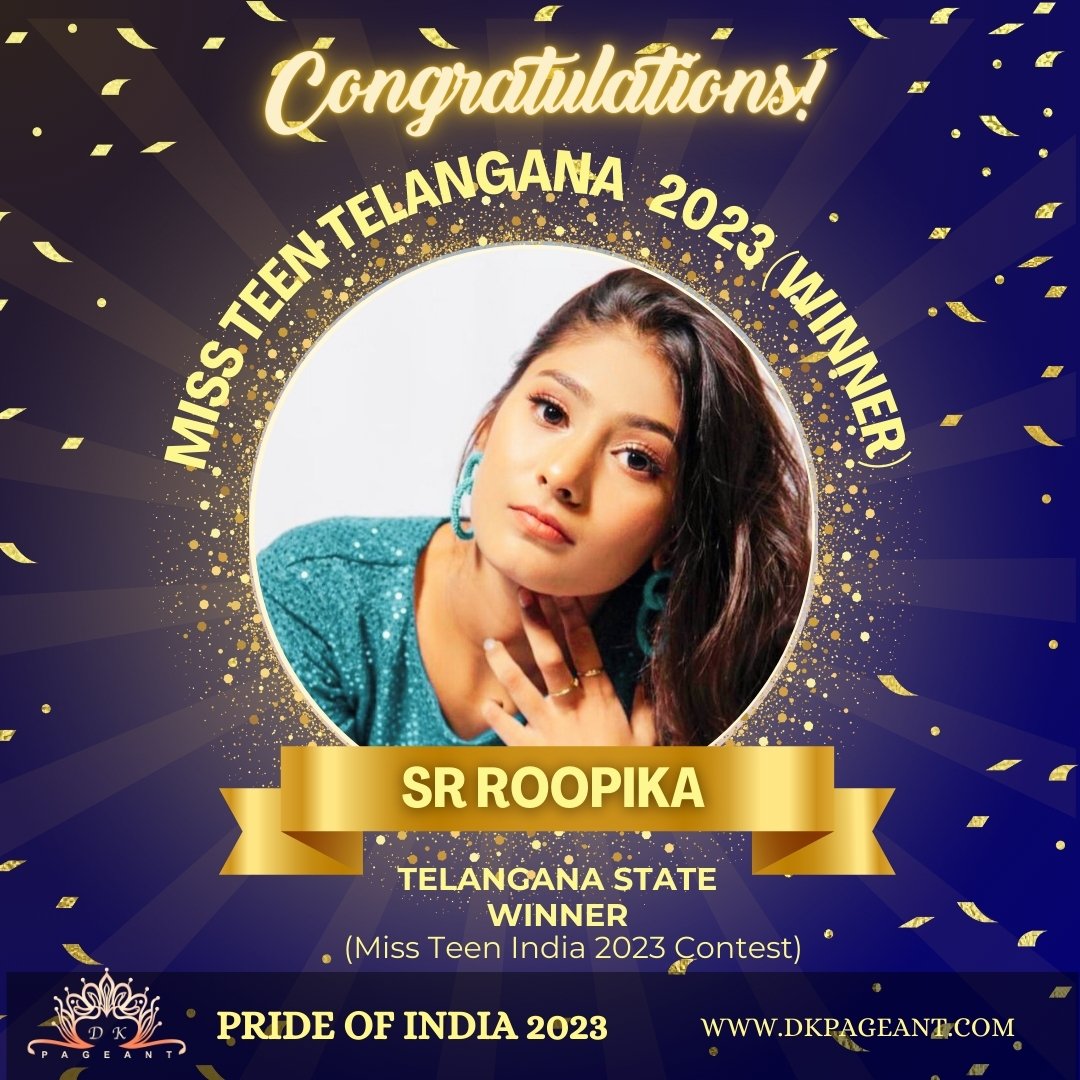 “SR Roopika: A Shining Star – Miss Teen Telangana 2023 Winner”