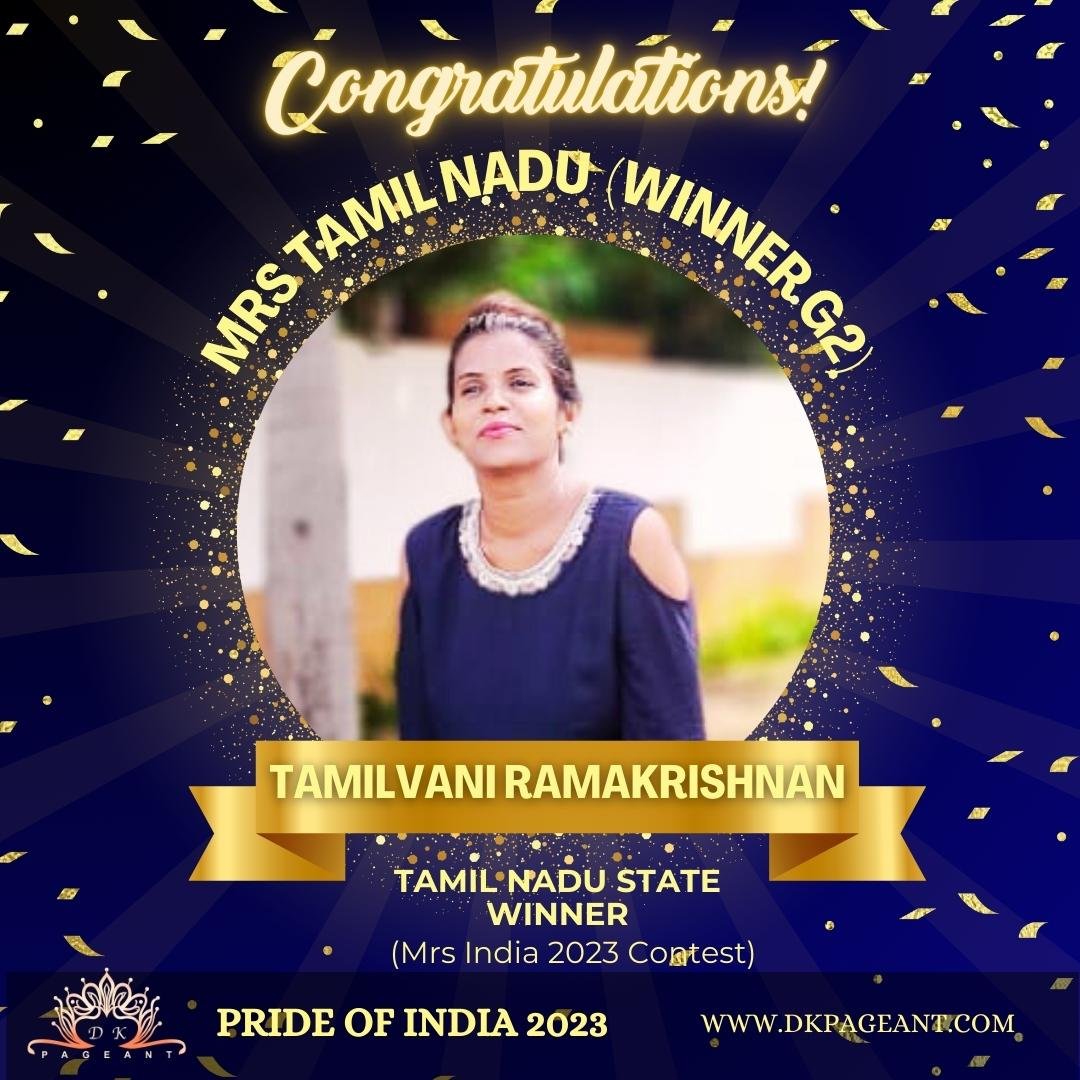 “Tamilvani Ramakrishnan: An Elegance Embodied – Mrs. Tamil Nadu 2023 Winner G2”