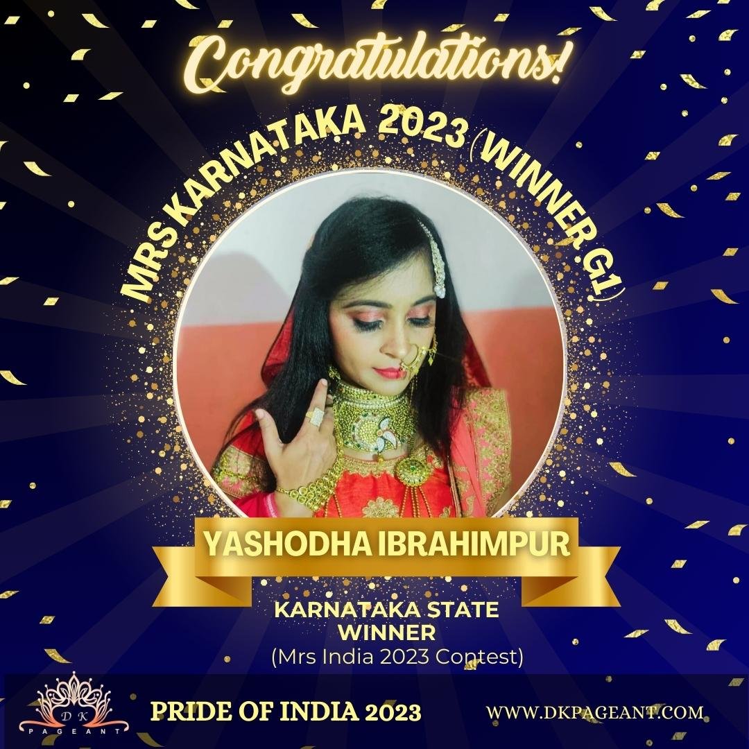 “Yashoda Ibrahimpur: A Symphony of Elegance – Mrs. Karnataka 2023 Winner G1”